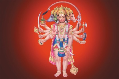 Download Panchmukhi Hanuman With Weapons Wallpaper  Wallpaperscom